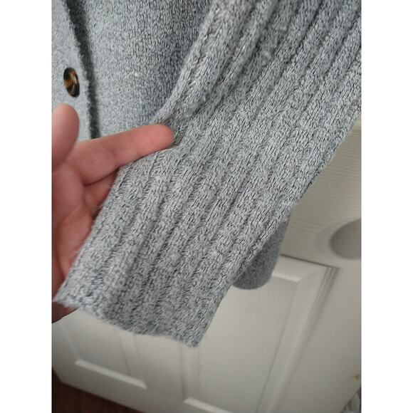 Absolutely Famous Woman M Cardigan Grey Sweater Rib Long Sleeve Cabin Core... - Picture 6 of 10